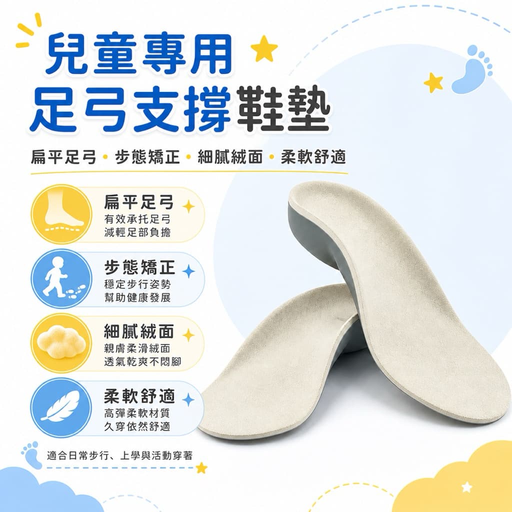 兒童足弓支撐鞋墊原賣場商品參考圖